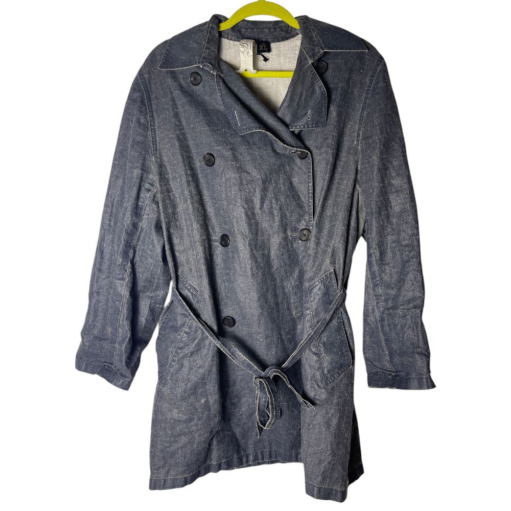 Bird Juicy Couture‎ Greto Waxed
Linen Belted Trench Coat XL